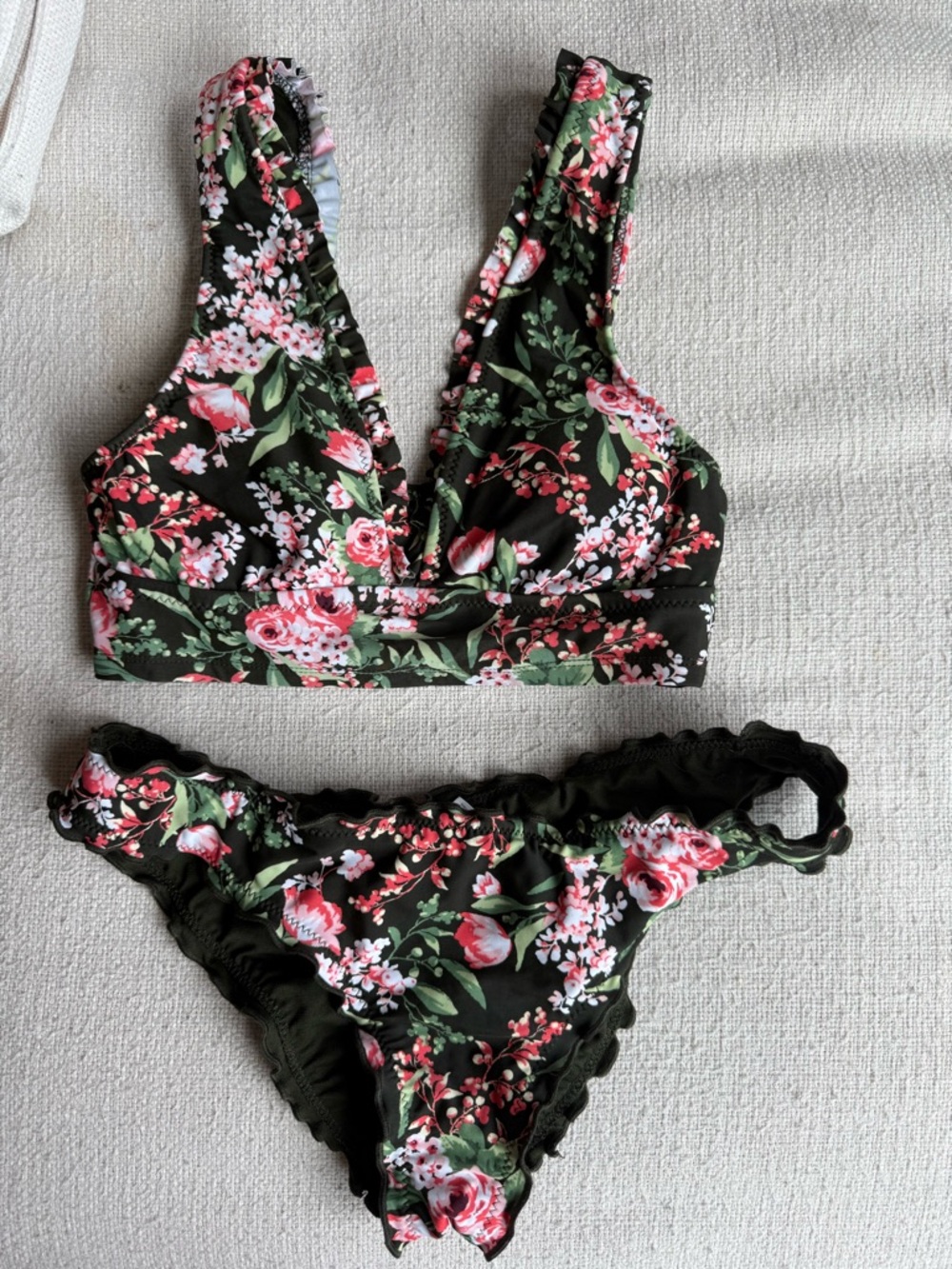 Mossimo Floral Bikini with Ruffle Edge